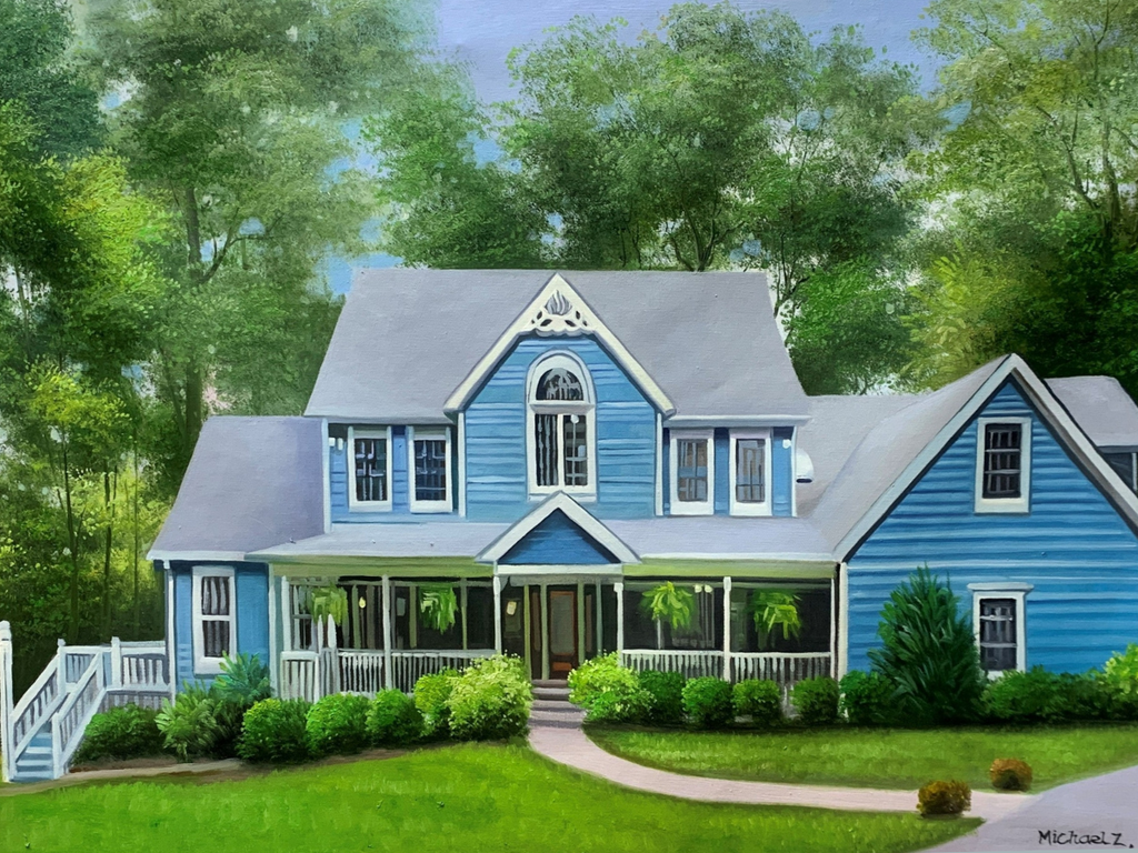 oil paintings of houses