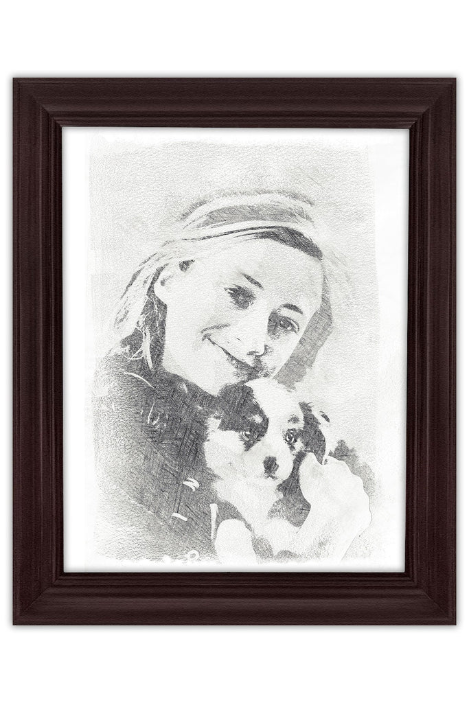 Custom Pencil Portrait of People & Pets - Picturestopaint.com