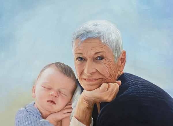 Acrylic memorial portrait painting from photo