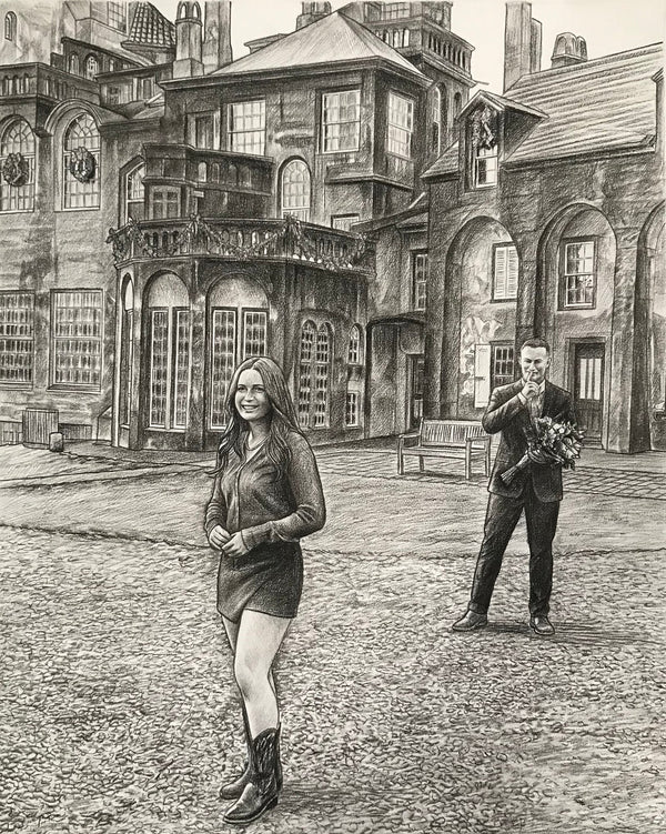 Charcoal couple portrait example