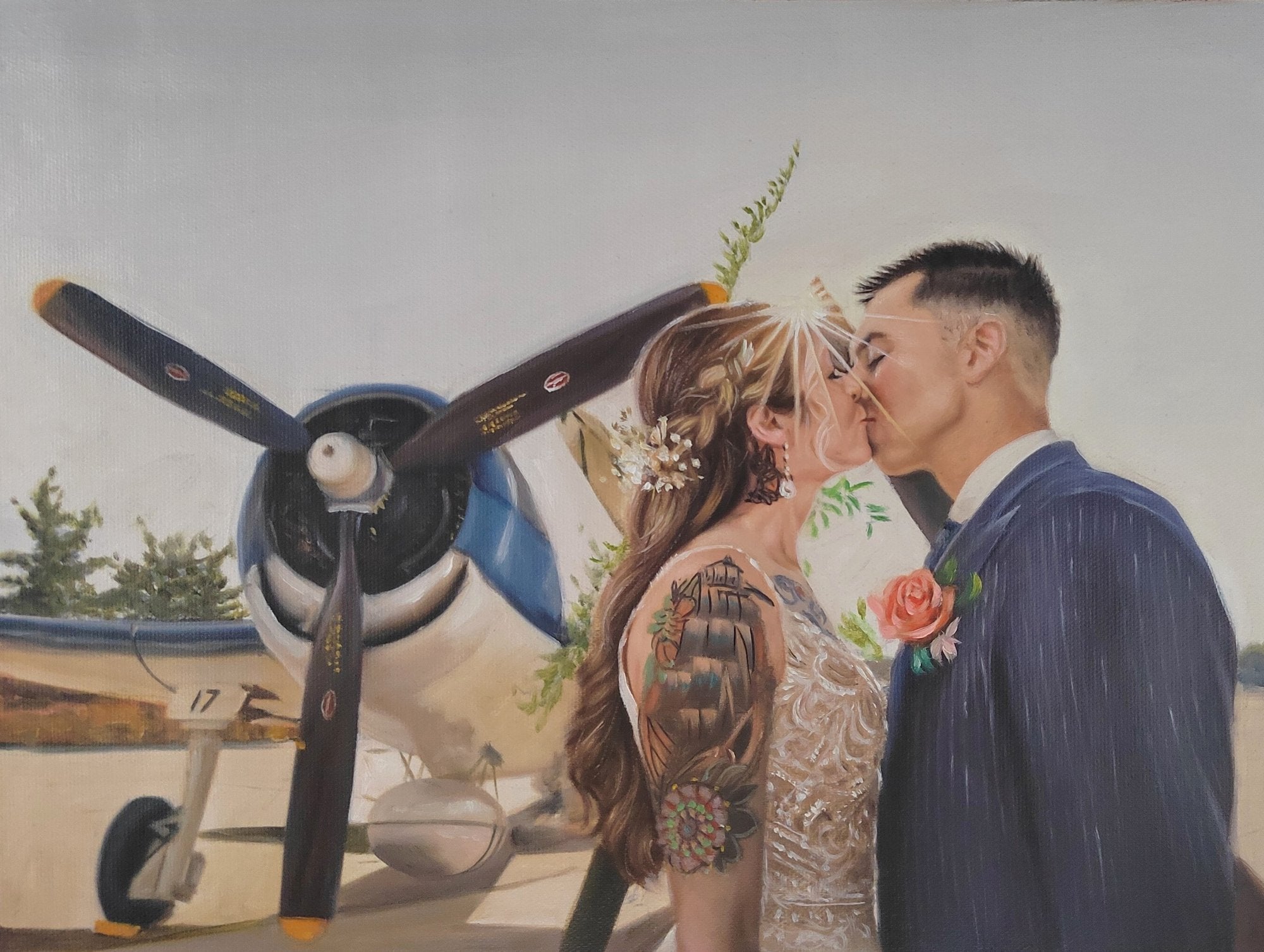 Oil couple portrait example