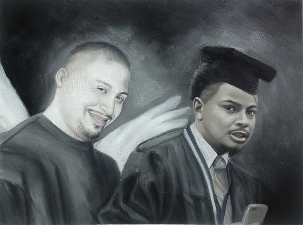 Oil memorial portrait painting from photo