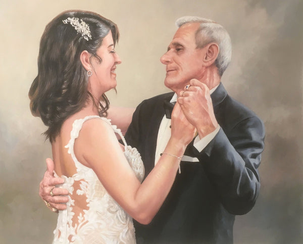 Oil memorial portrait painting from photo