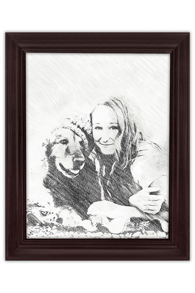 Custom Charcoal Portrait of People & Pets - Picturestopaint.com